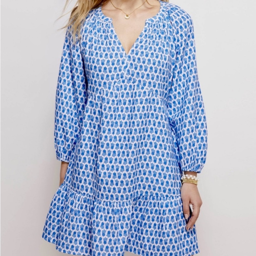 Vineyard Vines Seastitch Block Print Floral gauze dress - LIKE NEW - Large -FAB